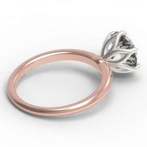 White and Rose Gold Tulip Solitaire Engagement Ring