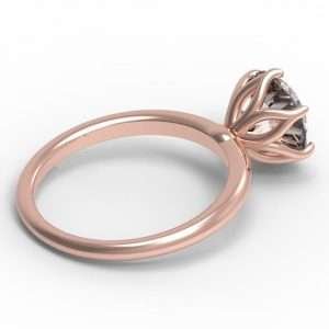 Rose Gold Tulip Solitaire Engagement Ring