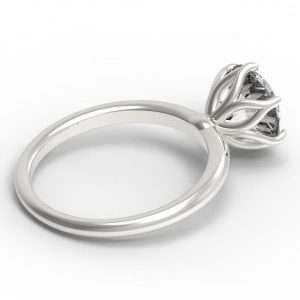 White Gold Tulip Solitaire Engagement Ring