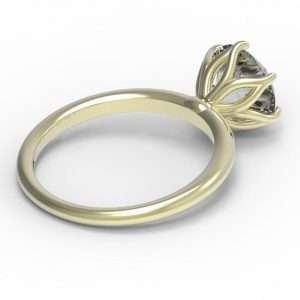 Yellow Gold Tulip Solitaire Engagement Ring