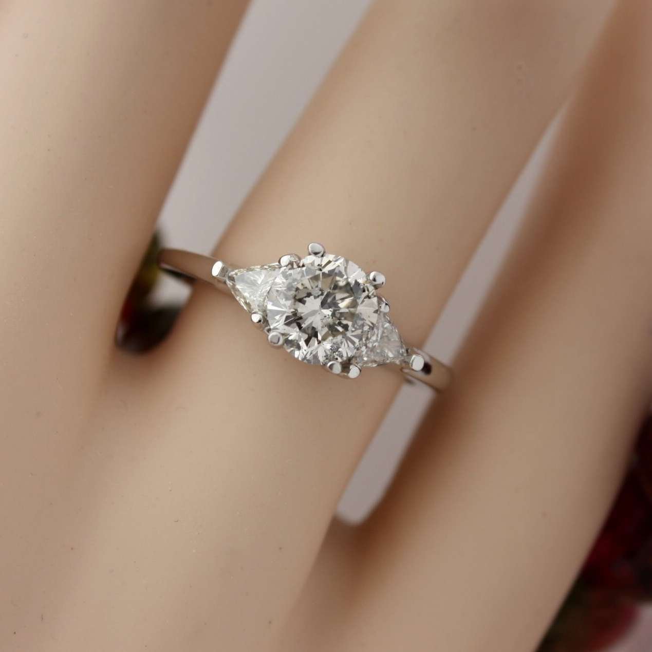Vintage 18 Karat White Gold Diamond Engagement Ring